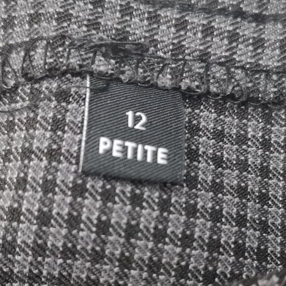 NWT Reitmans Ladies Size 12 Petite Grey Plaid Pull On Style High Rise Pants - Picture 4 of 15